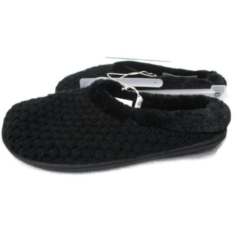 NEW Soft Cushioned Black Rubber‎ Sole Slippers Sz 6